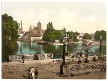 University Bridge with Cathedral, Sandkirche and Church of the Cross, Breslau, Silesia, Germany (i.e., Wroclaw, Poland)