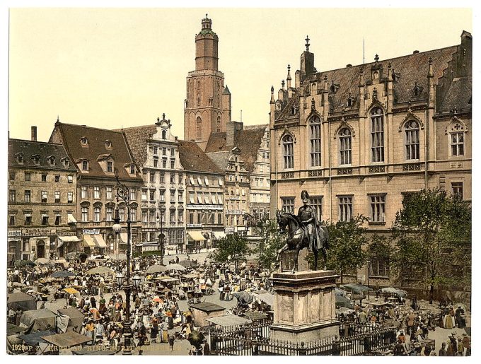 Market place, Breslau, Silesia, Germany (i.e., Wroclaw, Poland)