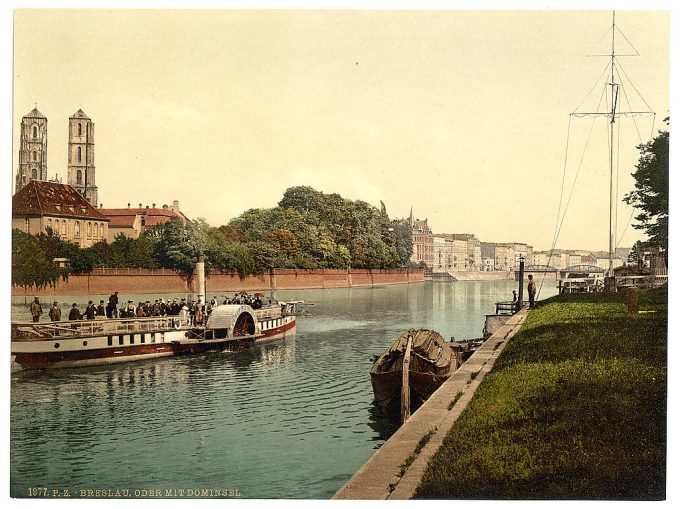 Oder River, with Cathedral Island, Breslau, Silesia, Germany (i.e., Wroclaw, Poland)