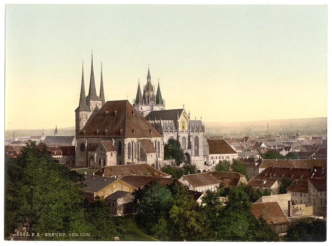Cathedral and picture of Mary, Erfurt, Thuringia, Germany