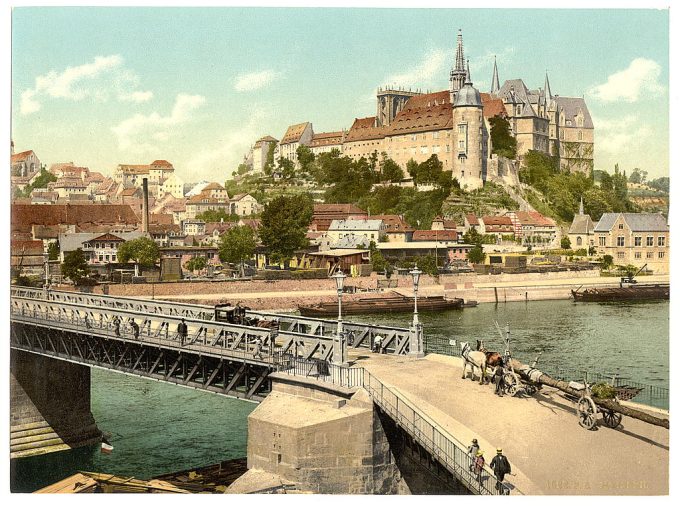 Meissen, towards the Albrechtsburg, Thuringia, Germany