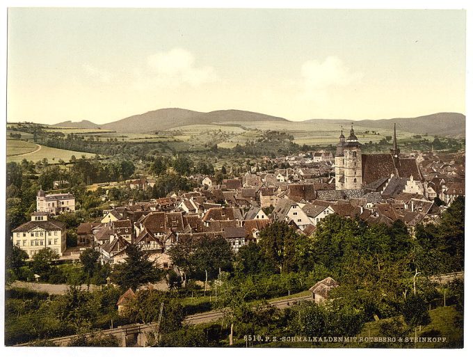 Schmalkalden, with Roteberg and Steinkopf, Thuringia, Germany