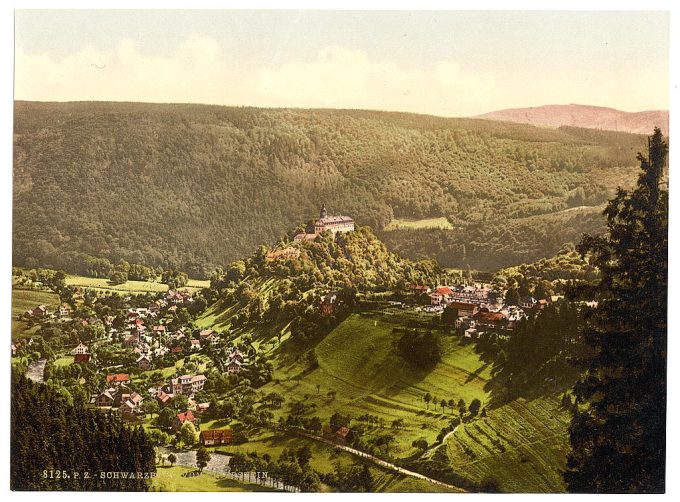 Schwarzburg, from Trippstein, Thuringia, Germany