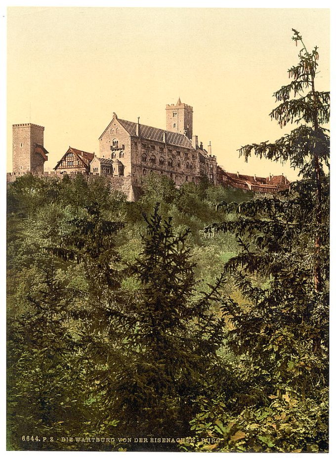Wartburg, from Eisenach Castle, Thuringia, Germany