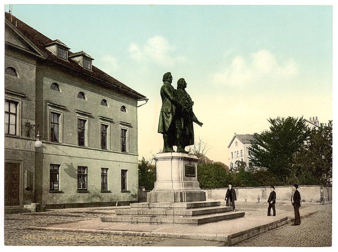 The Schiller and Goethe Monument, Weimar, Thuringia, Germany