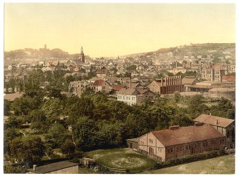 Bielefield (i.e., Bielefeld), from the Northeast, Westphalia, Germany