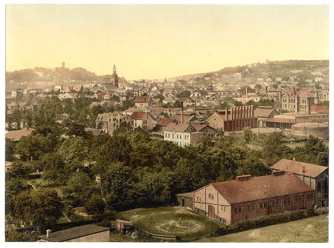 Bielefield (i.e., Bielefeld), from the Northeast, Westphalia, Germany