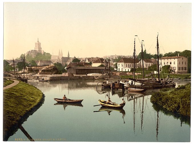 Town and harbor, Cleves, Westphalia, Germany