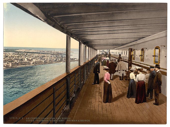 "Grosser Kurfurst," Promenade Deck, North German Lloyd, Royal Mail Steamers