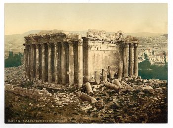 Temple of Jupiter, exterior, Baalbek, Holy Land, (i.e., Ba'labakk, Lebanon)