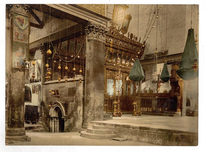 Church of the nativity (interior), Bethlehem, Holy Land, (i.e., West Bank)