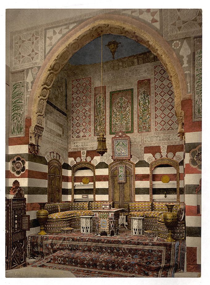 Interior of a house, Damascus, Holy Land, (i.e. Syria)