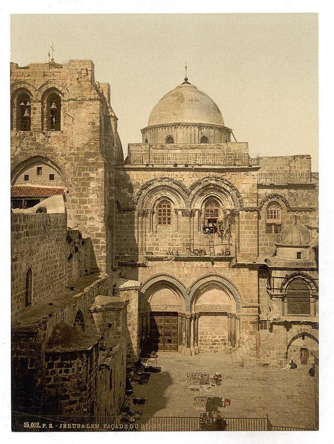 The front of the Holy Sepulchre, Jerusalem, Holy Land