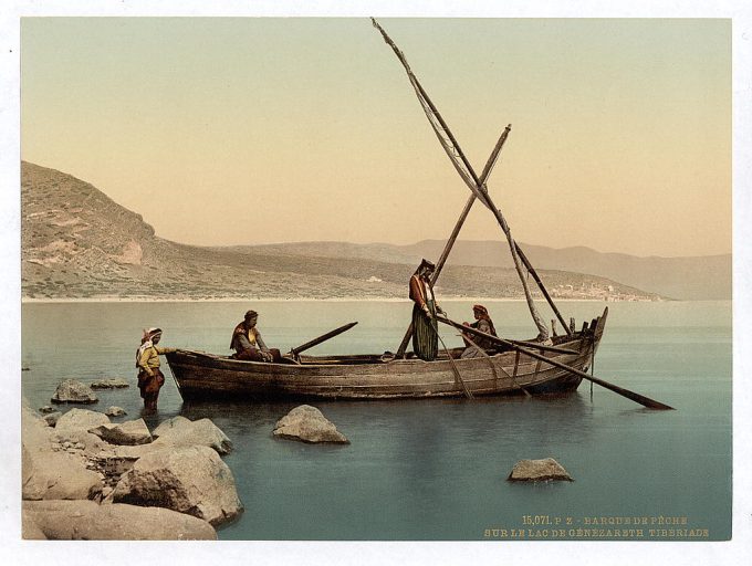 Fisherman's boat on the lake, Tiberias, Holy Land, (i.e., Israel)