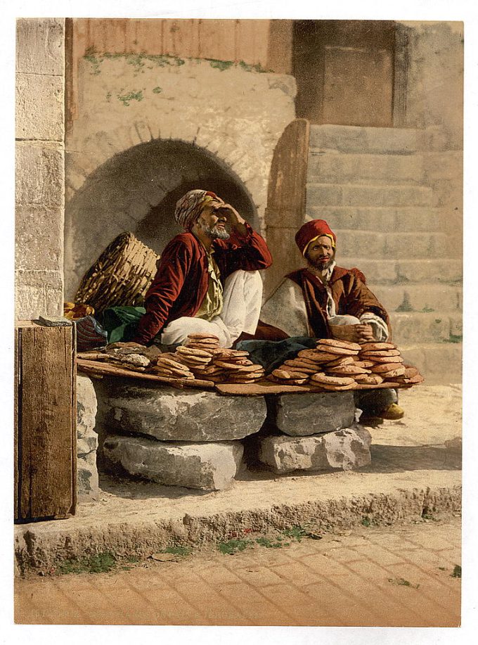 Bread seller of Jerusalem, Holy Land